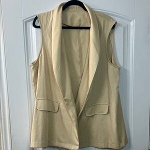 Women's Cream Sleeveless Blazer Vest